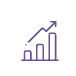 An icon of a bar chart with three vertical bars, and an arrow rising diagonally from left to right above the bars, indicating growth or increase, perfectly captures the essence of desk booking efficiency.