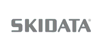 Logo displaying the word "SKIDATA" in capital letters with a modern, gray font on a white background.