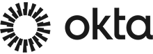 The Okta logo featuring a circular geometric icon on the left and the word "okta" in lowercase letters on the right.