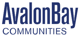 AvalonBay Communities logo with "AvalonBay" in large blue letters above "COMMUNITIES" in smaller blue letters on a light background.