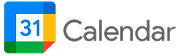 Google Calendar logo with a multicolored square featuring the number 31 and the word "Calendar" in gray text to the right.