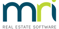 MRI Real Estate Software logo with the letters "mri" in blue and green, and the words "REAL ESTATE SOFTWARE" below in gray capital letters.