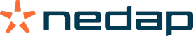 Nedap logo featuring an orange star symbol to the left of the company name in lowercase dark blue letters.