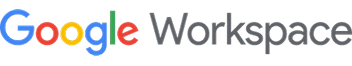 Google Workspace logo with "Google" in multicolored letters and "Workspace" in gray text on a light background.