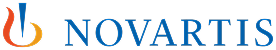 Novartis logo with a stylized orange, yellow, and blue symbol to the left of the company name in blue capital letters.