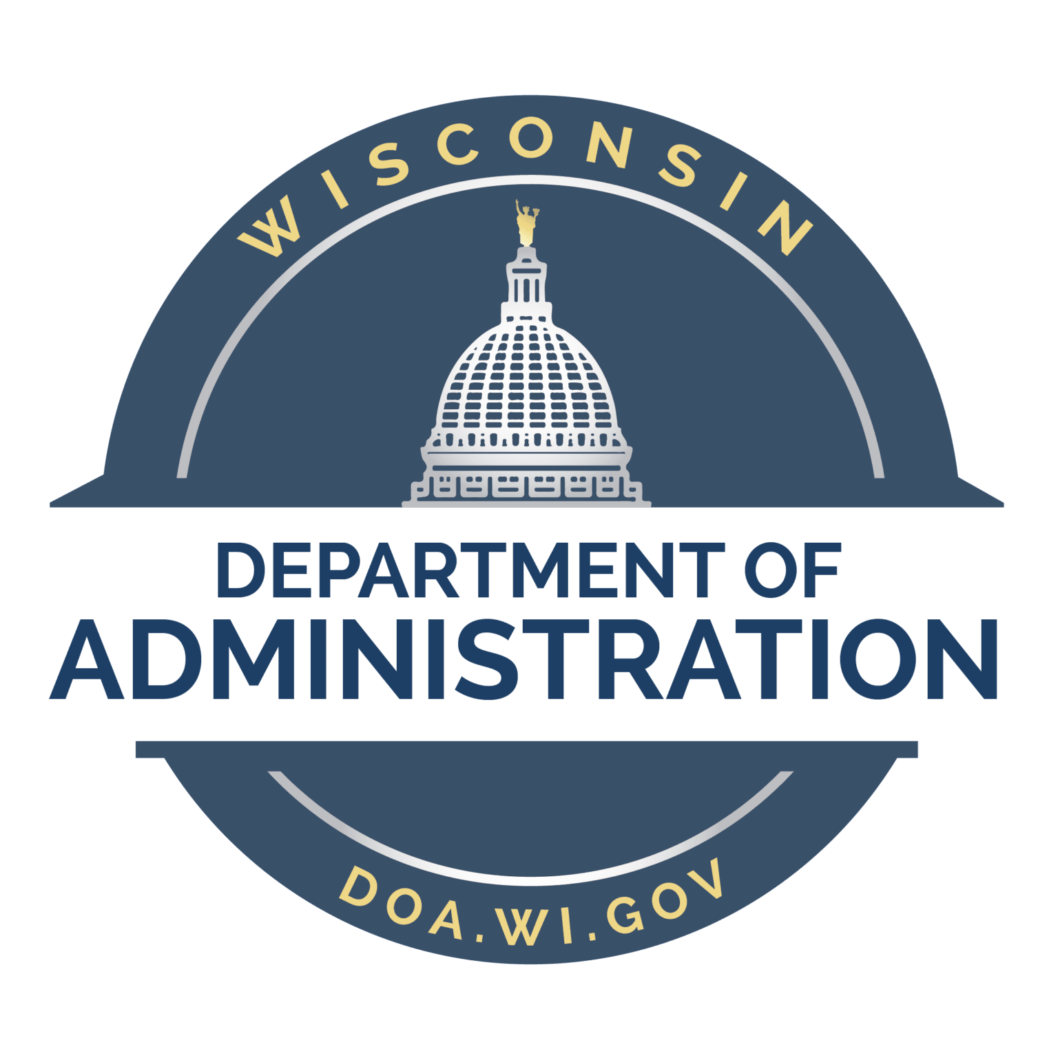 Logo of the Wisconsin Department of Administration, featuring a dome illustration and the website address doa.wi.gov.