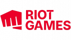 Riot Games logo in red, featuring a stylized fist icon to the left of the text.