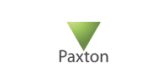 A green triangular gradient logo above the word "Paxton" in gray text on a white background, symbolizing an innovative parking management solution.